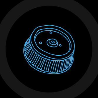A cartoon drawing of an air filter