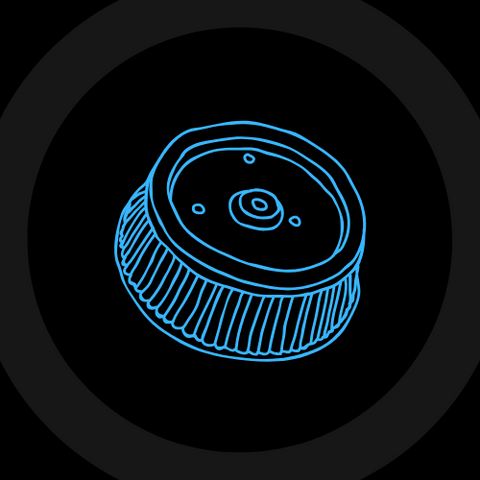 A cartoon drawing of an air filter