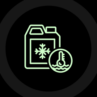 A cartoon drawing of and engine coolant bottle