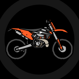 An orange and grey motocross bike. 