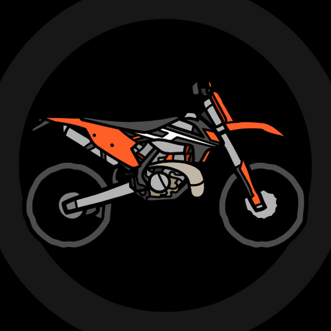 An orange and grey motocross bike. 