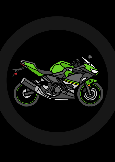 A green and grey sport motorcycle