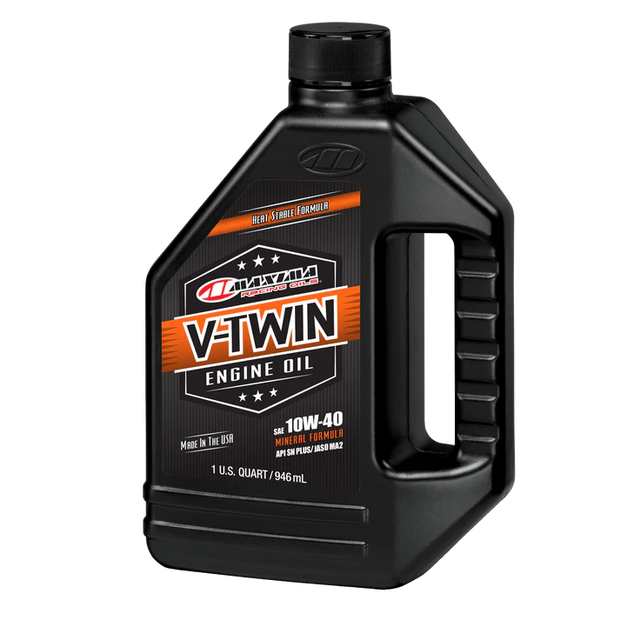 A 946ml bottle of Maxima Racing V-twin 10W40 Mineral Engine Oil 