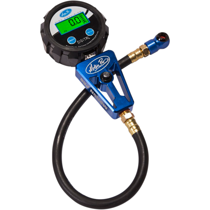 Motion Pro Digital Tire Gauge. Blue Anodized Aluminum body.