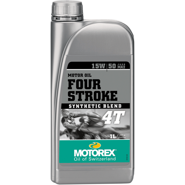 Motorex four stroke synthetic blend 15W50 motor oil 1L bottle